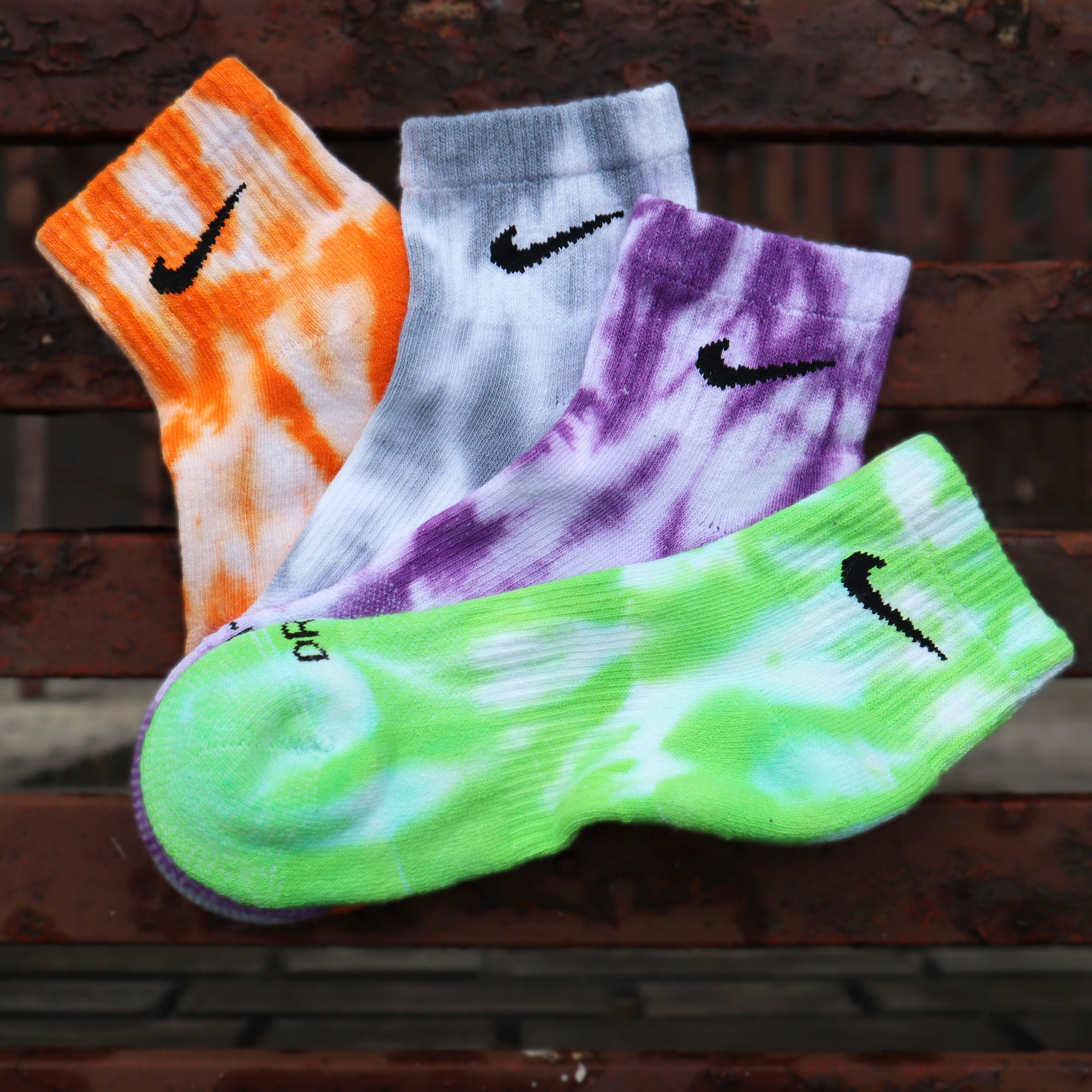 2-Pairs Nike Ankle socks Tie dye pastels. Hand dyed. Custom | Etsy