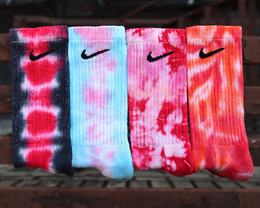 Custom Socks Pick Your Colors Nike Tie Dye Crew Socks Etsy