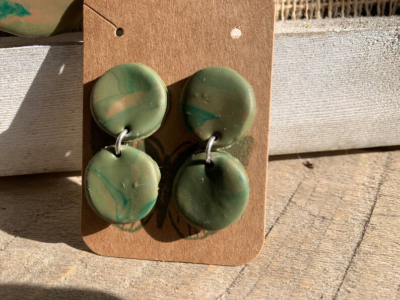 Marble clay earrings