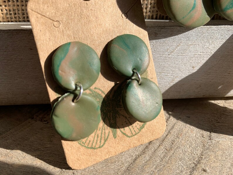 Marble clay earrings