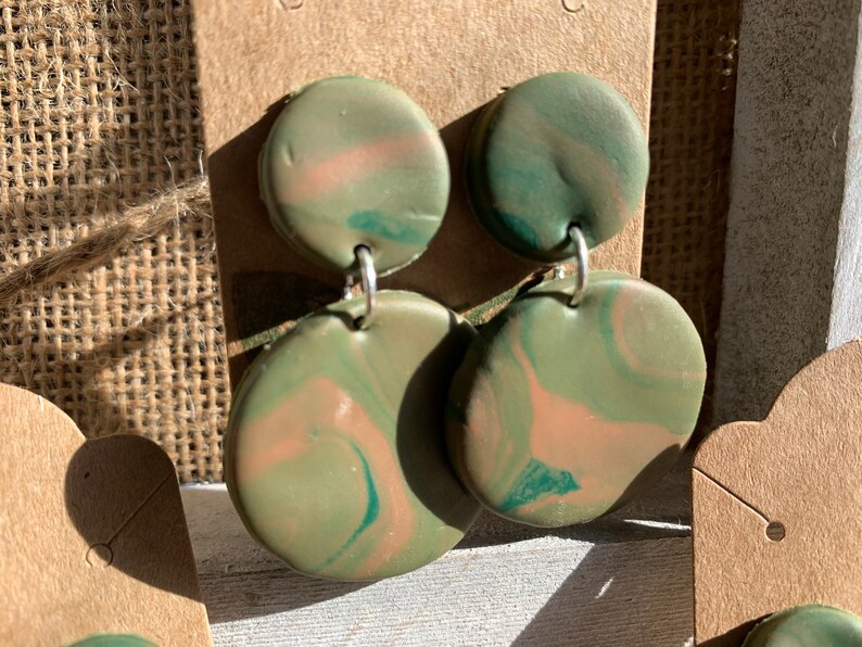 Marble clay earrings