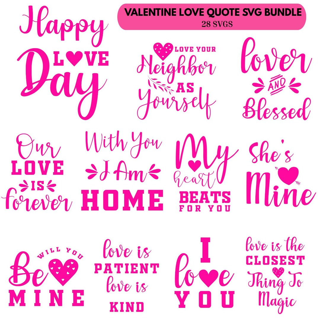 Valentine’s Day Love Quotes SVG Bundle | Love Quotes SVG | Love Sayings ...