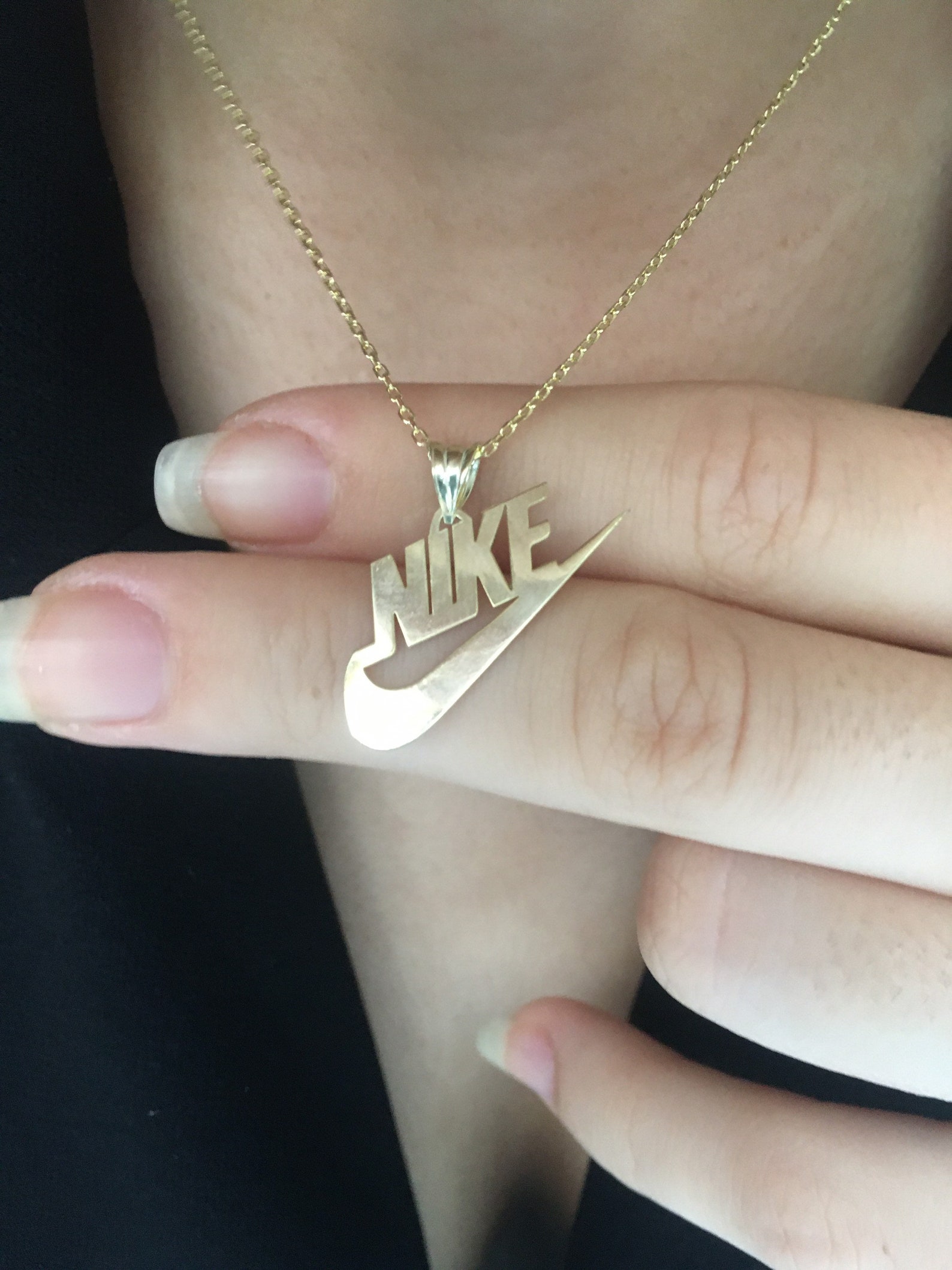 925k Silver Nike Necklace Etsy
