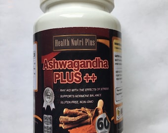 1300 mg Ashwagandha with 10 mg Black Pepper - 60 count, Vegan Capsules