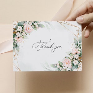 Editable Modern Minimalist Thank You Card Template • INSTANT DOWNLOAD • Printable Wedding Template, Edit with CORJL