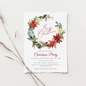 EDITABLE Holiday Party Invitation, Editable Invitation Template, Printable Christmas Party Invite, Holiday Party Invite, Edit with CORJL