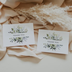 Greenery Dankeskarte, Boho Eukalyptus Dankeskarte, Dankeskarte Brautparty, Dankeskarte Hochzeit, sofortdownload