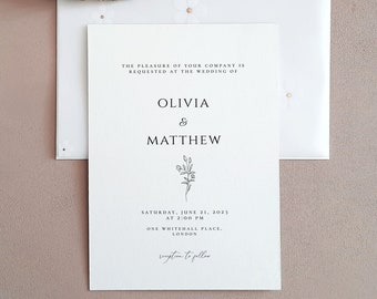 Simple Wedding Invite, Modern Minimalist Wedding Invitation, Printable Wedding Invites Template, Editable Invitation, Edit with CORJL, WI23