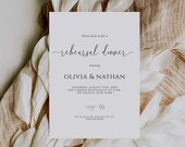 Minimalist Rehearsal Dinner Invitation Template, Editable Dinner Invite (Digital Download)