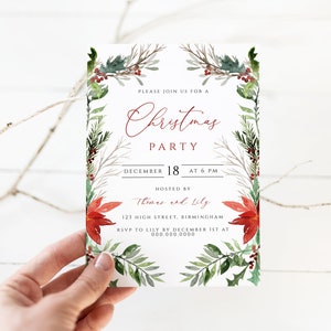 EDITABLE Holiday Party Invitation, Editable Invitation Template, Printable Christmas Party Invite, Holiday Party Invite, Instant Download