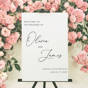 Modern Welcome to Our Wedding Sign Template, Editable Printable Wedding Welcome Sign Template, Customizable Elegant Welcome Sign, CORJL