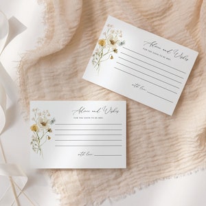Wildblumen Hochzeit Beratung Kartenvorlage, Blumen Brautparty Beratung wünscht Karte, bearbeitbare druckbare Blumenkarten, Instant Download, CORJL