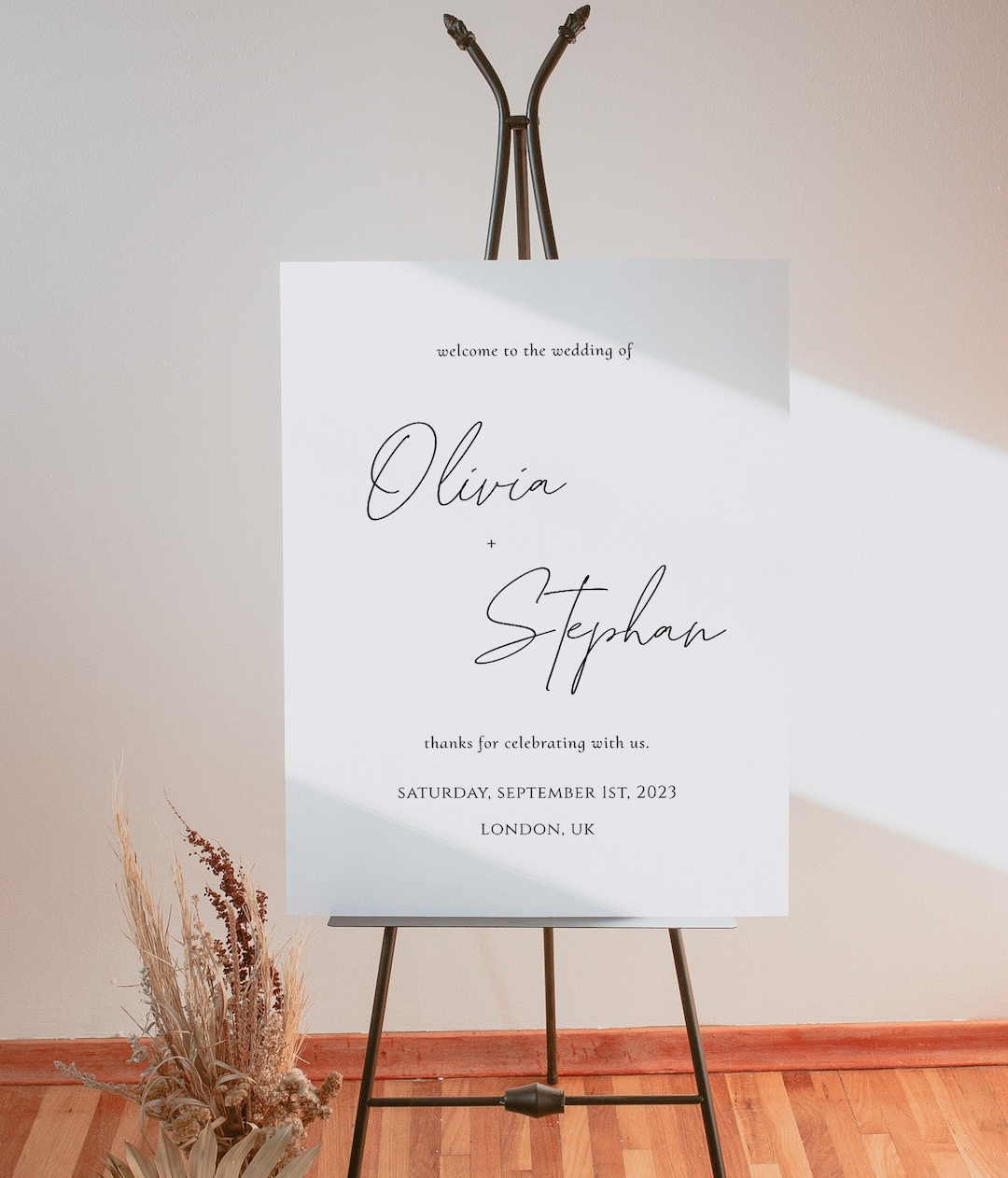 Modern Wedding Welcome Sign Template, Editable Welcome Wedding Sign ...
