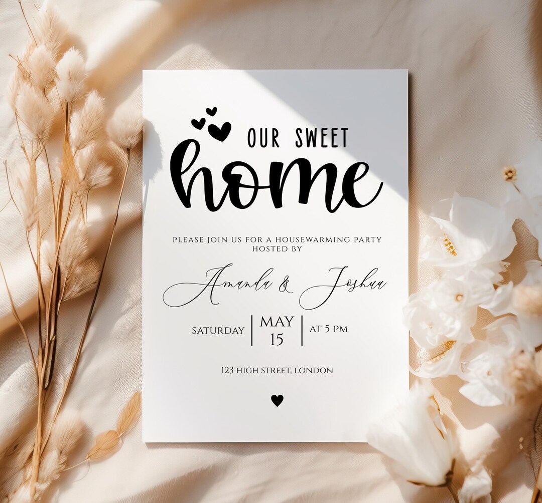 Editable Housewarming Party Invitation, Modern Minimalist (digital ...