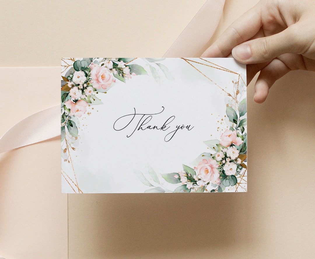 Editable Modern Minimalist Thank You Card Template • INSTANT DOWNLOAD ...