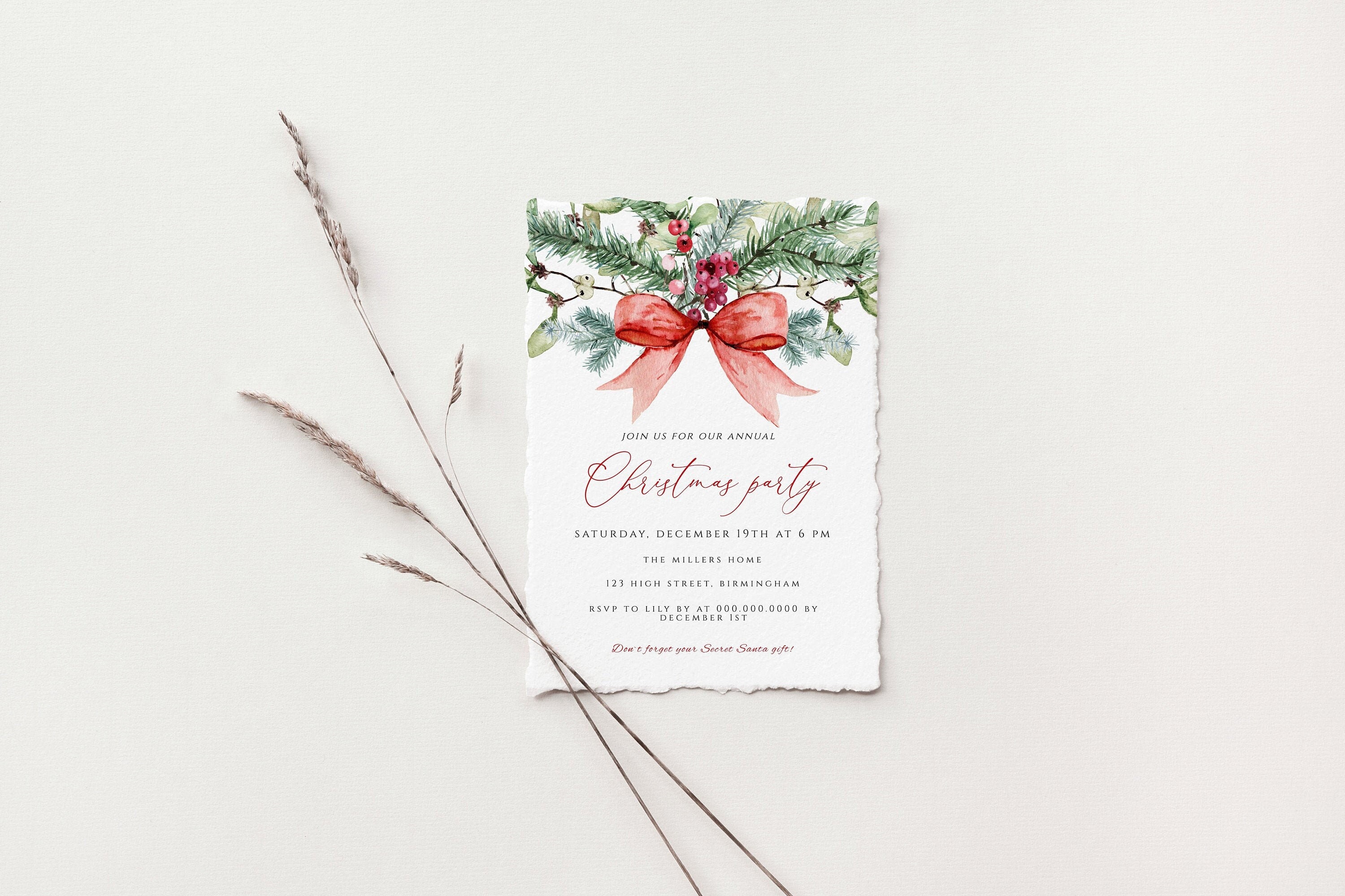 EDITABLE Holiday Party Invitation, Editable Invitation Template ...