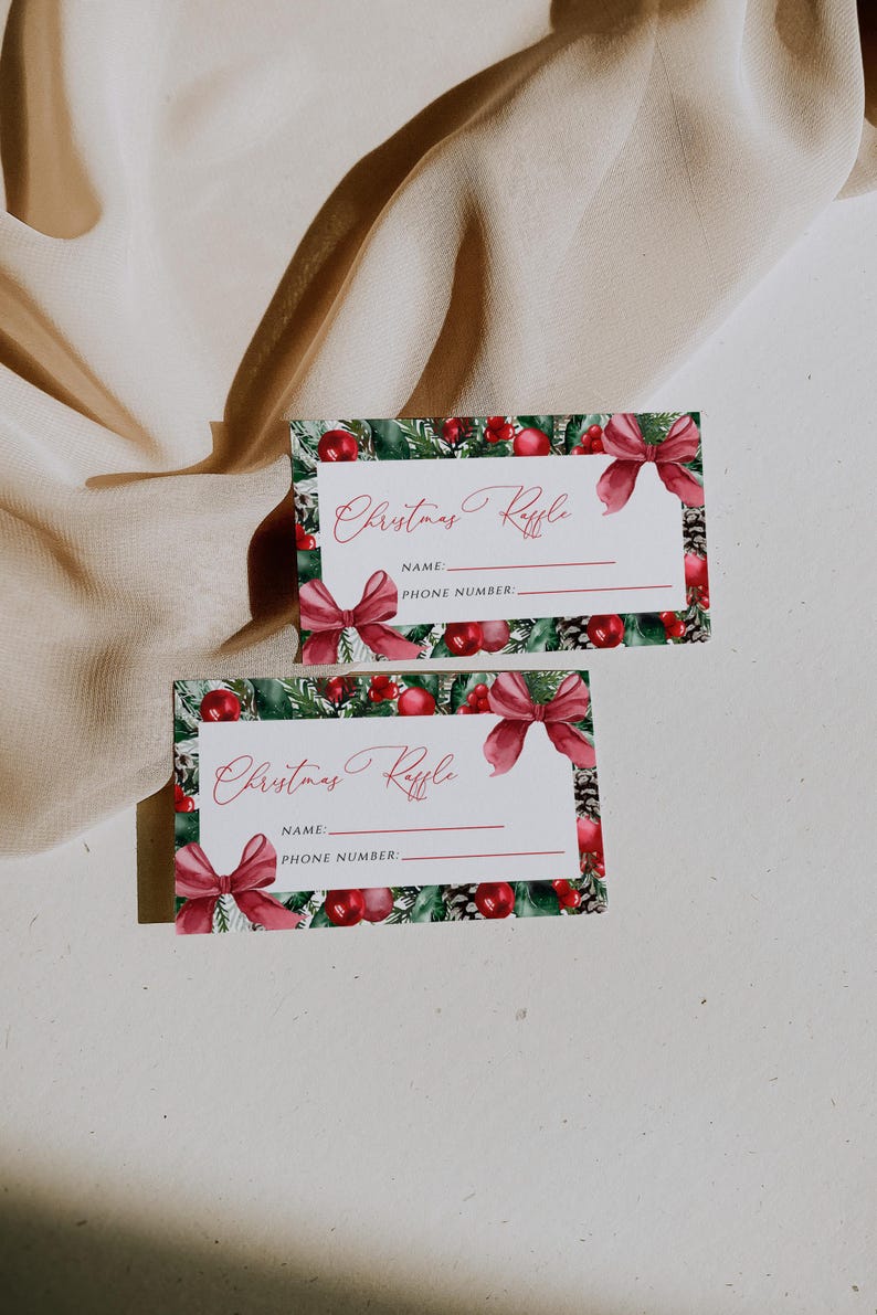 Editable Christmas Raffle Ticket Template (instant Download) - Etsy