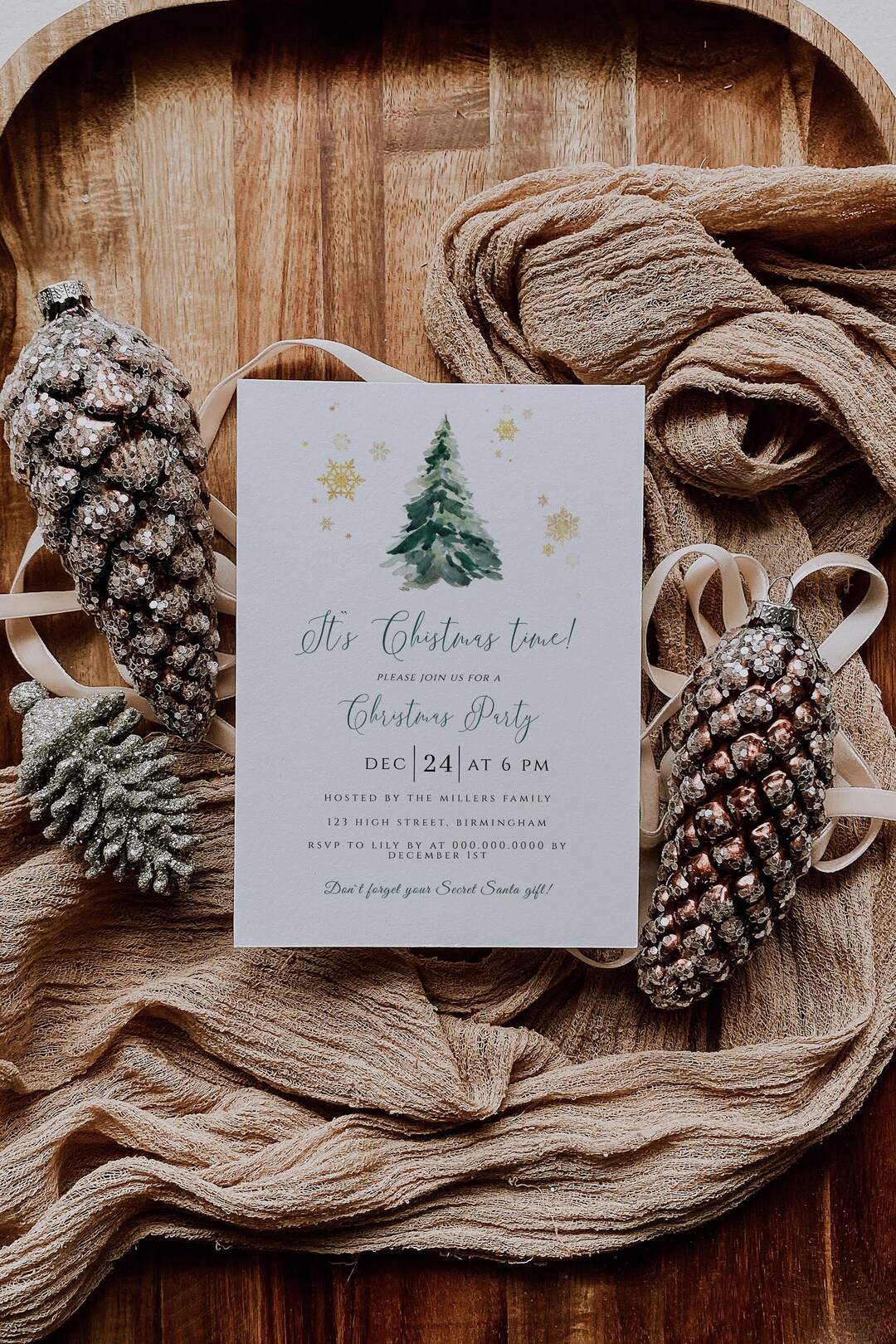 EDITABLE Holiday Party Invitation Template, Printable Christmas Party ...