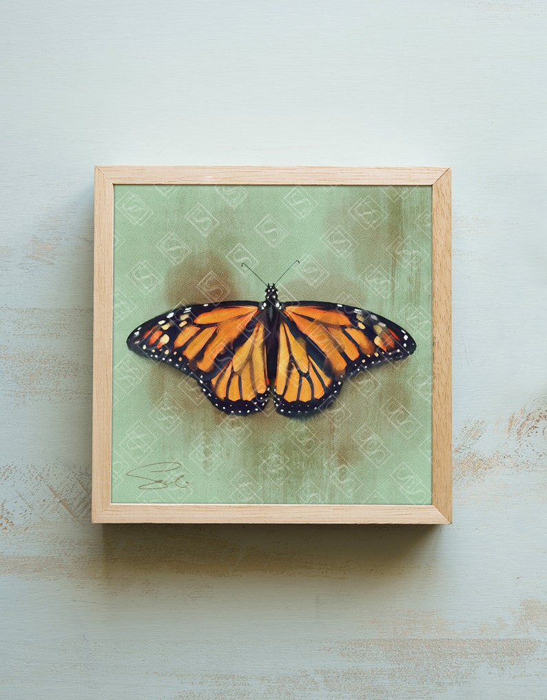 Physical Print Butterfly Monarch Watercolor