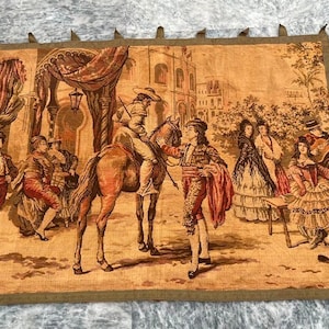French Tapestry Vintage Tapestry Antique Tapestry Wall Hanging Tapestry Goblins Medieval Tapestry Aubusson Style Tapestry  123 x 97 cm