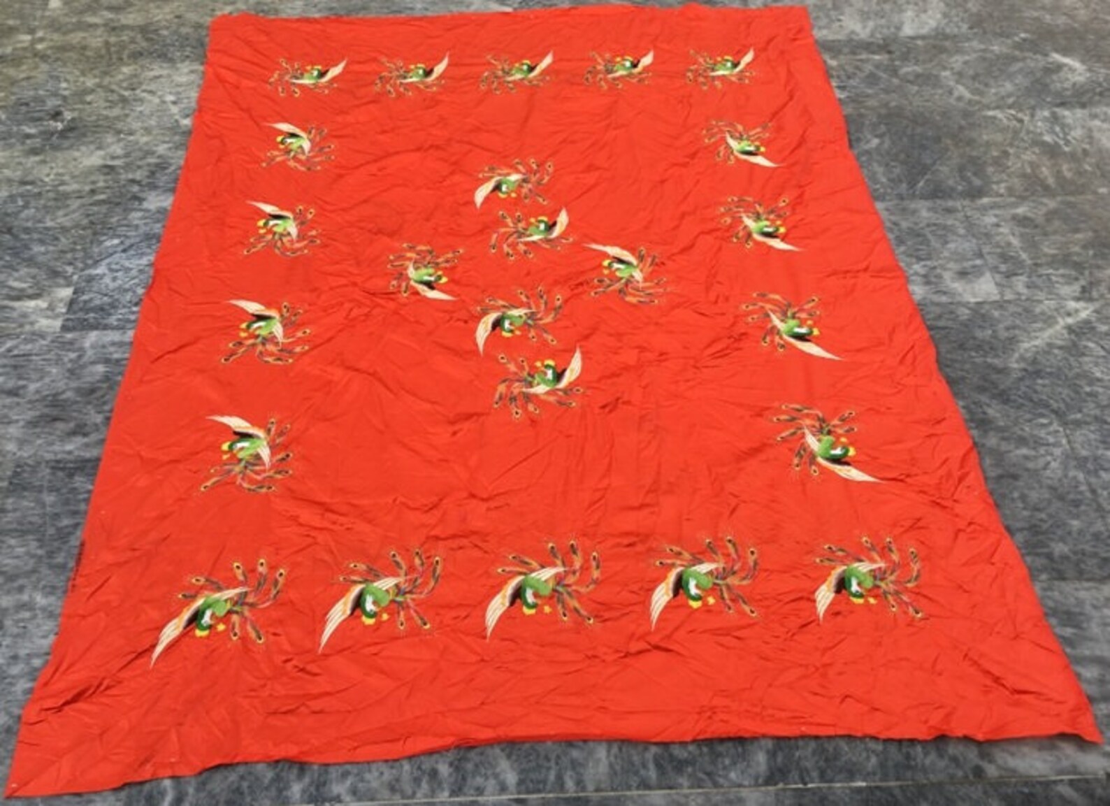 Vintage Chinese Tablecloth Embroidery Tablecloth Pictorial Table Cover