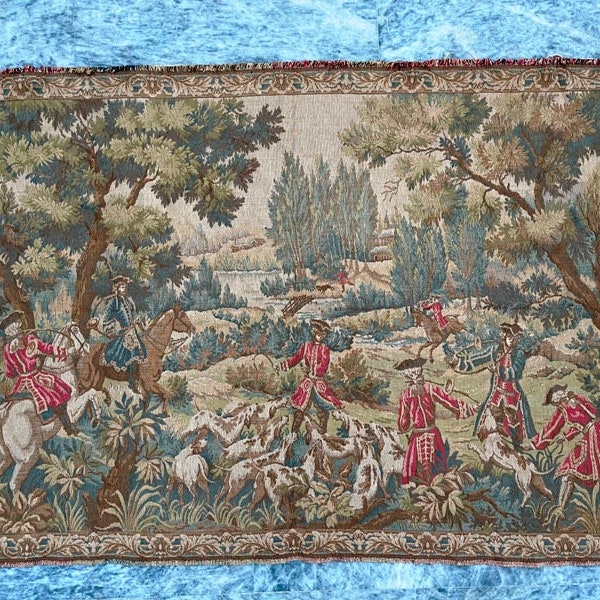 French Tapestry Vintage Tapestry Antique Tapestry Wall Hanging Tapestry Home Decor Medieval Goblins Tapestry Floral Tapestry  134 X 90 cm
