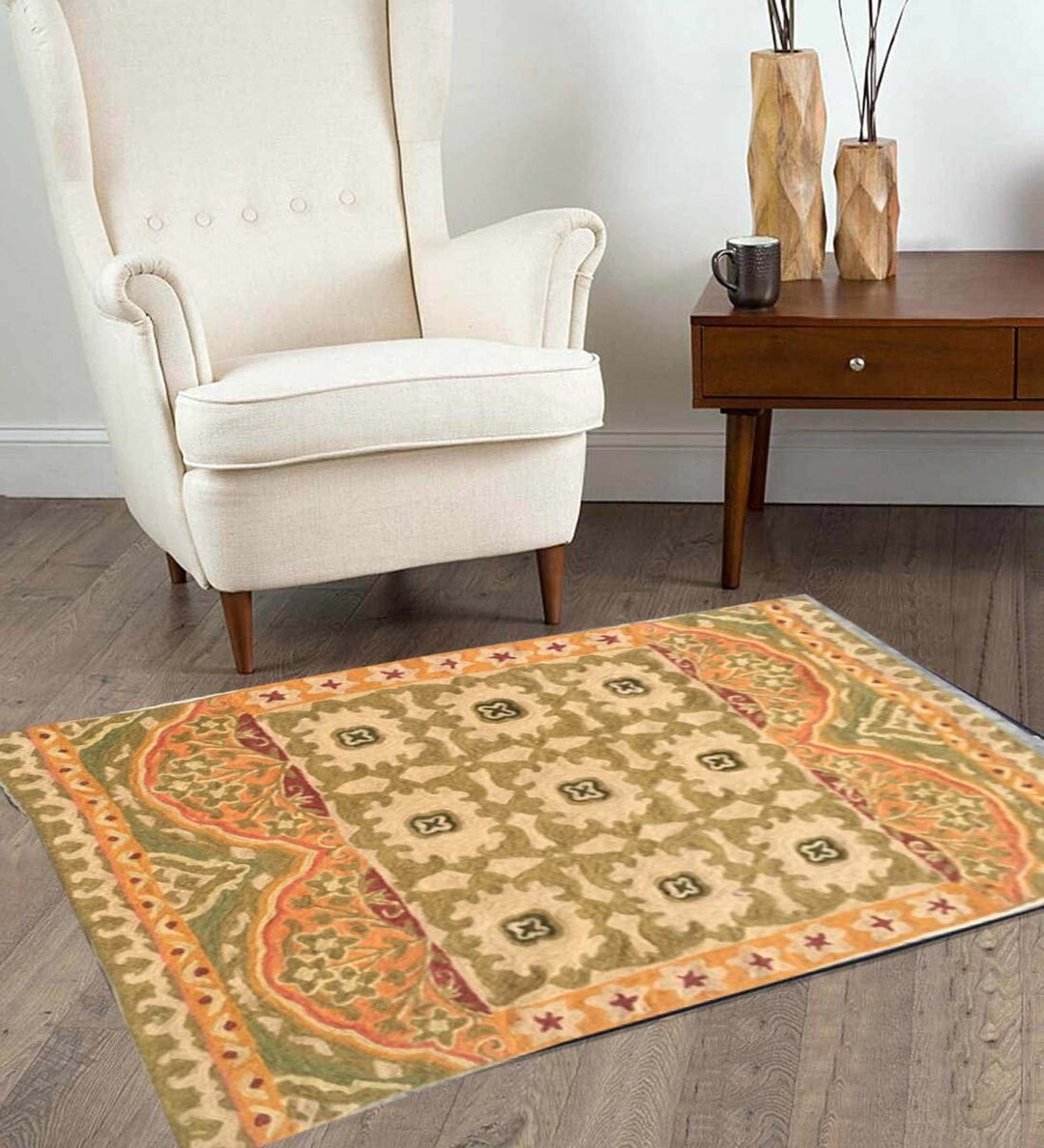 Handmade Wool Aubusson Rug, French Style Floral Rug (81 X 54 Cm) - Etsy