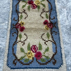 Scandinavian Rug Shaggy Rug Handmade Rug Hand Knotted Rug Plush Rug Wool Rug Rya Rug Vintage Rug Swedish Rug Oriental Rug 130 x 74 cm