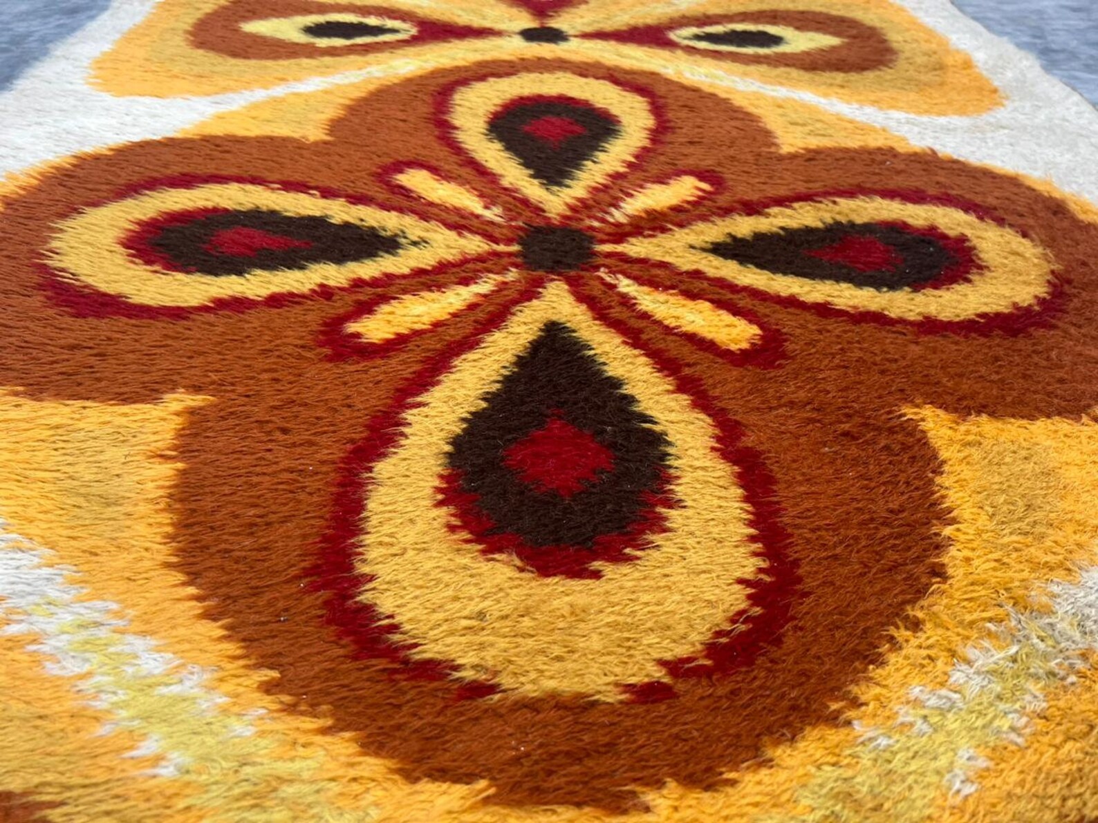 Etsy Rya Rug Kits Vintage Floral Wool Rya Rug, Scandinavian Shag, 5.7' X 3' - Etsy