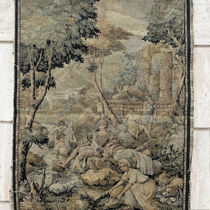 French Tapestry Vintage Tapestry Antique Tapestry Unicorn Tapestry Wall Hanging Tapestry Home Decor Goblins Medieval Tapestry  85 X 64 cm