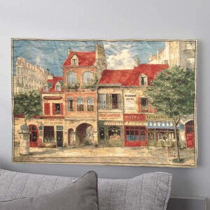 Französischer Tapisserie, Vintage Tapisserie, Antiker Tapisserie, Wandbehang, Bildlicher Tapisserie, Goblins, Goblins Mittelalterlicher Wandteppich 66 X 85 cm