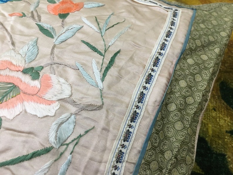 Antique Chinese Pillow Handmade Pillow Cover Floral Cushion Etsy