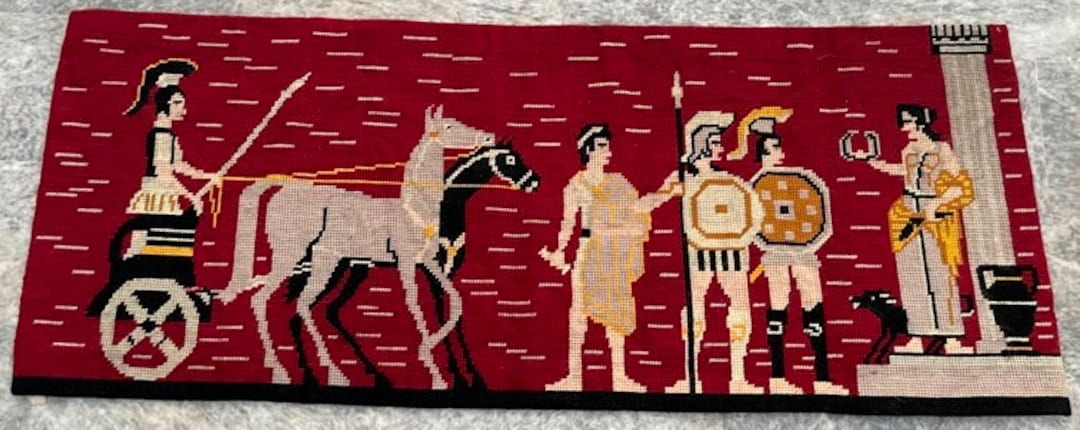 Vintage Pictorial Aubusson Wool Rug, Ancient Roman Scene (178x70cm) - Etsy
