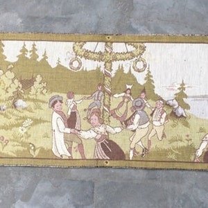 Antique Tapestry Wall Hanging Tapestry French Tapestry Vintage Tapestry Home Décor Tapestry Goblins Medieval Tapestry  129 X 39 cm