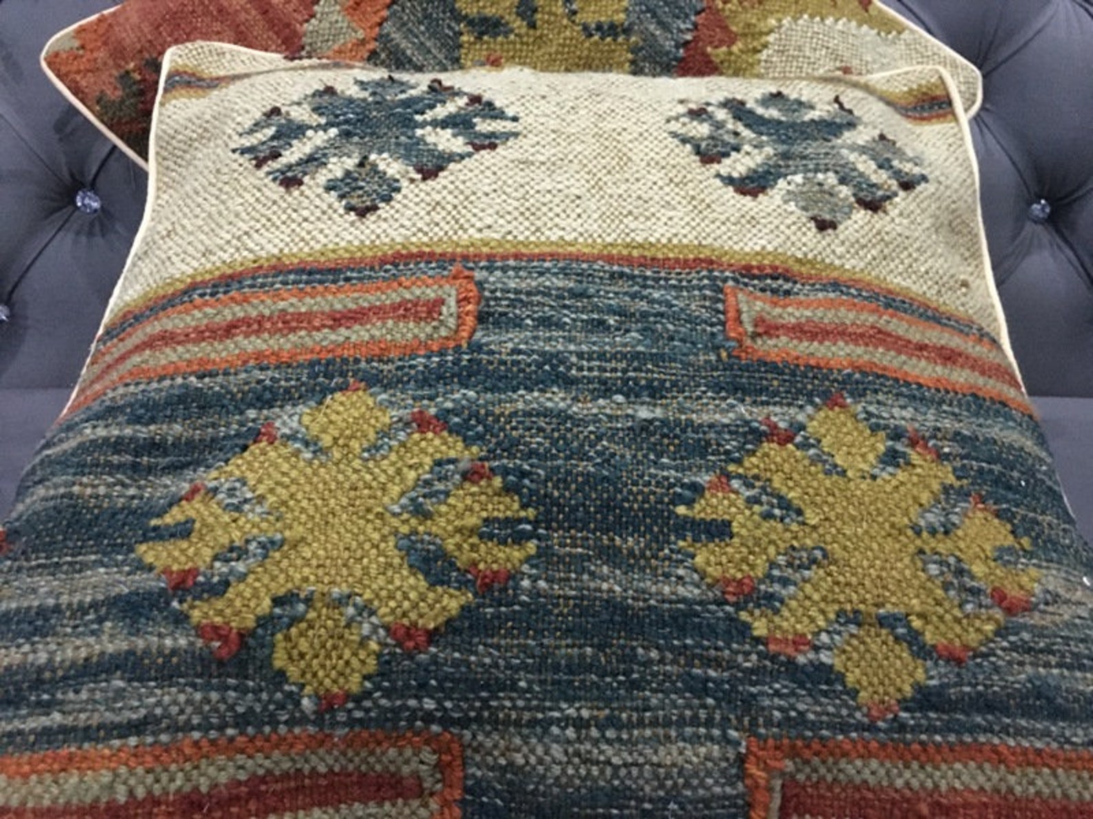 Lot of Two Vintage Turkish Pillow Handmade Pillow Kilim Etsy