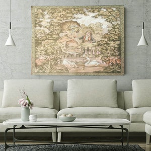 Antiker Wandteppich, Vintage Tapisserie, handgemachter Tapisserie, Wandbehang, Patchwork Tapesrty, Goblins, Goblins Mittelalterlicher Wandteppich 78 X 66 cm