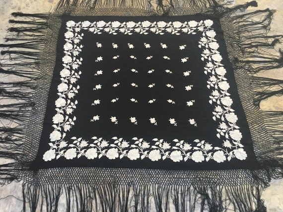 Antique Manila Shawl Hand Embroidery Shawl Woman S