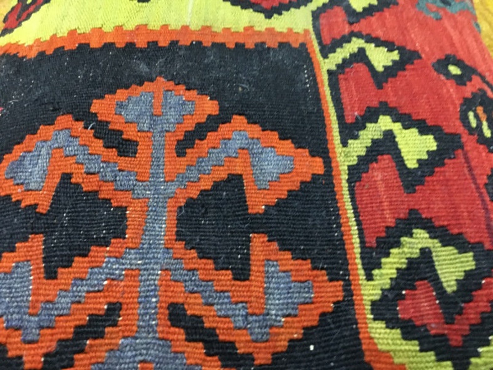 Lot of Two Vintage Turkish Pillow, Handmade Pillow, Kilim Pillowcase