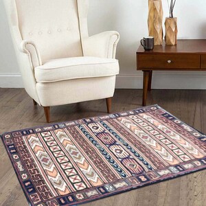 Vintage Aubusson Rug Handmade Rug Living Room Rug Afghan Rug Needle Point Rug Small Rug Floral Rug Wool Kilim Rug Floor Rug 111 x 56 cm