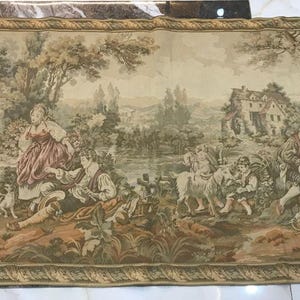 Französischer Tapisserie Antiker Tapisserie Aubusson Tapisserie Wandbehang Tapisserie Goblins Antiker Tapisserie Wohnkultur Goblins Mittelalter 181 X 111 cm