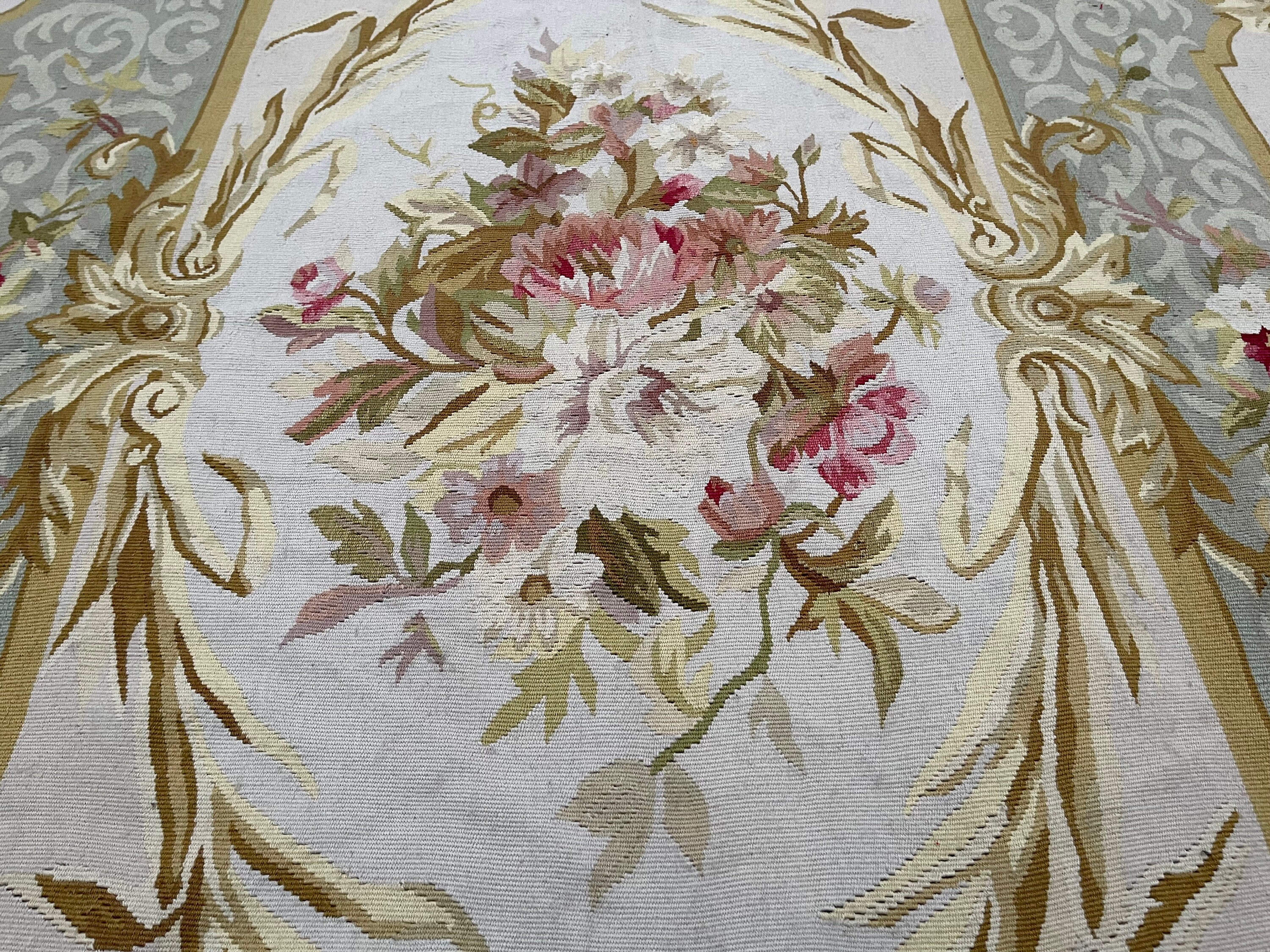 6X9 French Aubusson Rug Handmade Rug Hand Knotted Rug Wool Rug Needle