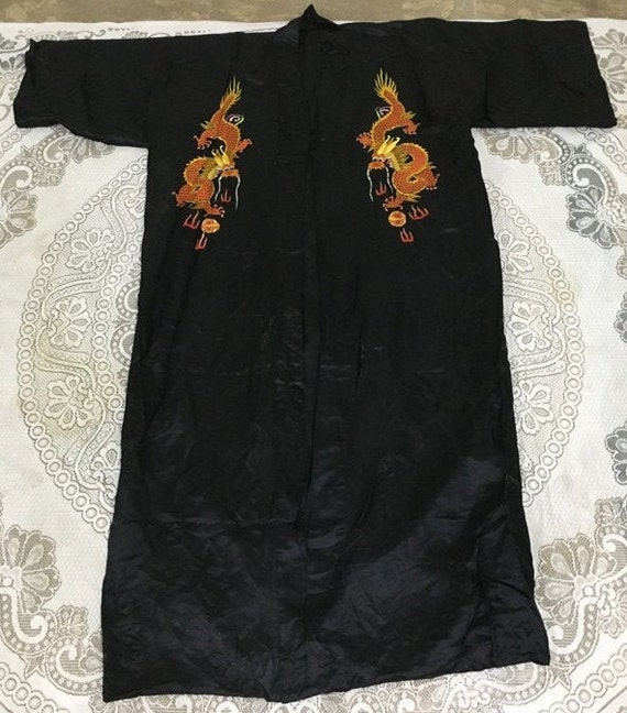 19th Century Antique Chinese Robe Hand Embroidery