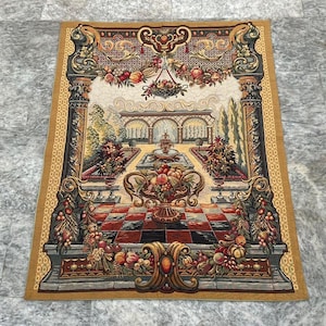 French Tapestry Vintage Tapestry Antique Tapestry Wall Hanging Tapestry Romantic Tapestry Tapestry Goblins Medieval Tapestry 115 X 90 cm