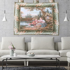 Antiker Wandteppich, Vintage Tapisserie, Handgemachter Tapisserie, Wandbehang, Patchwork Tapesrty, Goblins, Goblins Mittelalterlicher Tapisserie 88 X 84 cm
