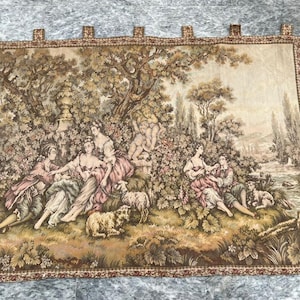 Antique Tapestry French Tapestry Aubusson Style Tapestry Wall Hanging Tapestry Large Tapestry Goblins Medieval Tapestry  187 X 131 cm