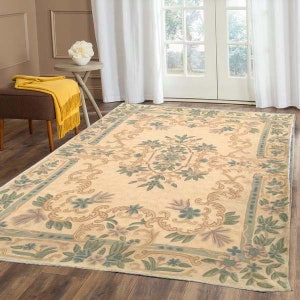 Vintage Aubusson Rug Handmade Rug Living Room Rug Afghan Rug Needle Point Rug Small Rug Floral Rug Wool Kilim Rug Floor Rug 175 x 116 cm