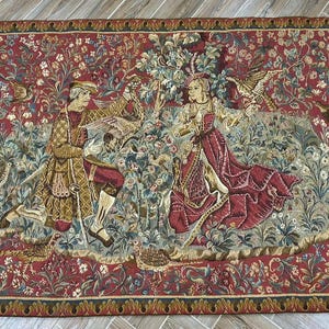 French Tapestry Vintage Tapestry Antique Tapestry Wall Hanging Tapestry Aubusson Tapestry Goblins Medieval Unicorn Tapestry 175 X 124 cm