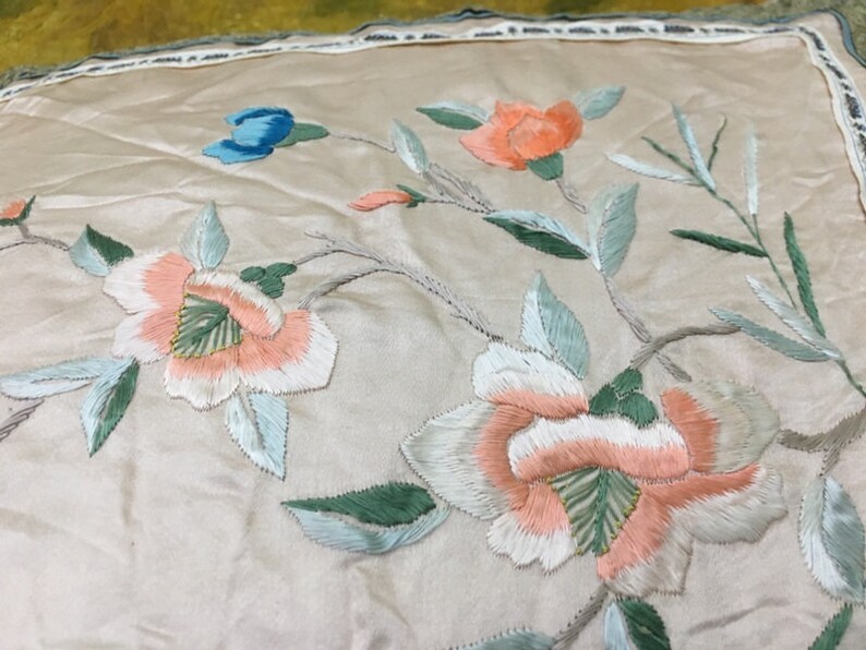 Antique Chinese Pillow Handmade Pillow Cover Floral Cushion Etsy