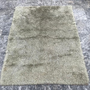 Scandinavian Rug Shaggy Rug Handmade Rug Hand Knotted Rug Plush Rug Wool Rug Rya Rug Vintage Rug Swedish Rug Oriental Rug 141 x 110 cm