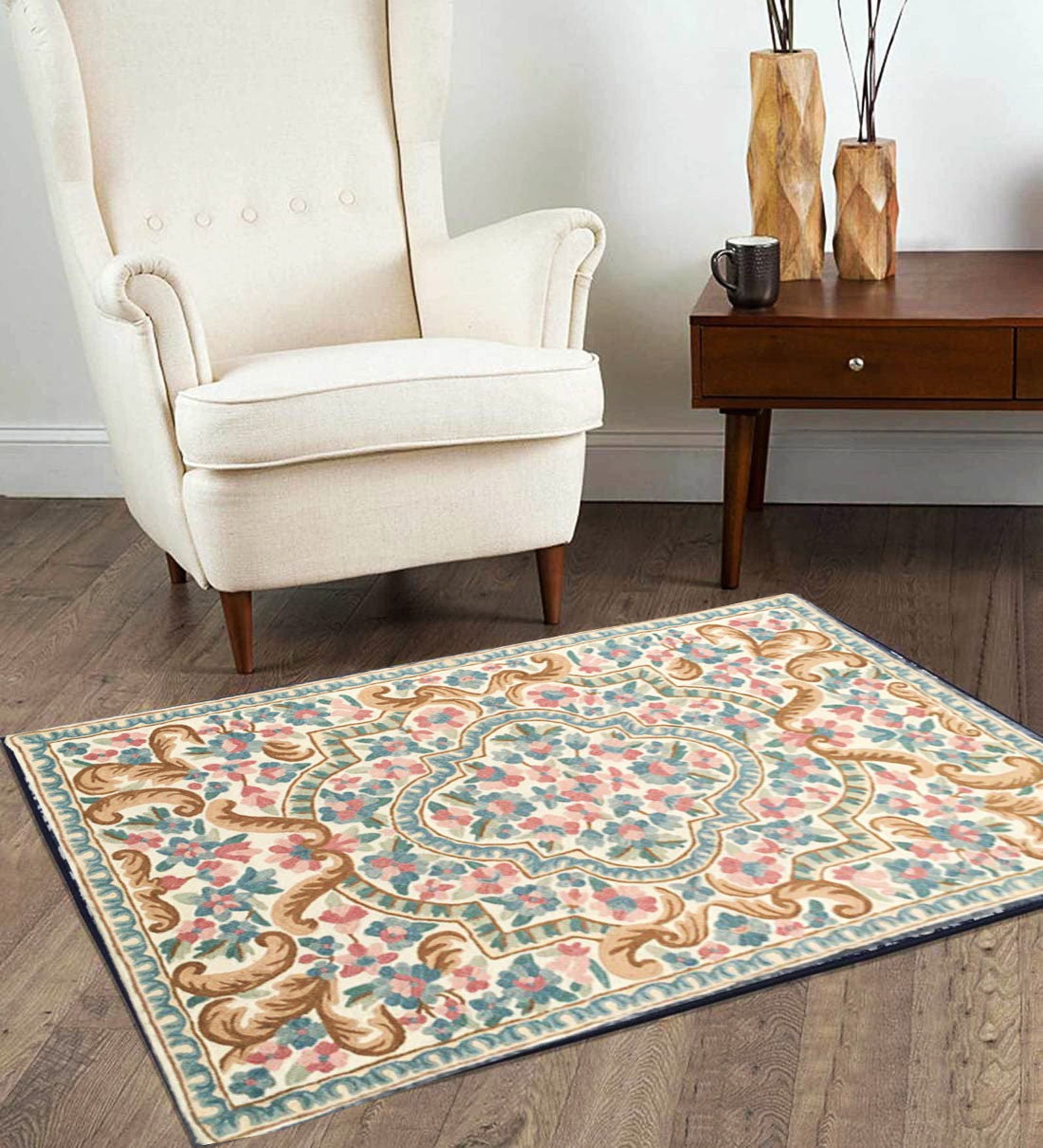 3X2 Cheap Price Vintage Aubusson Rug Handmade Rug Bedroom Rug Etsy